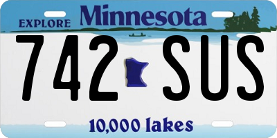 MN license plate 742SUS