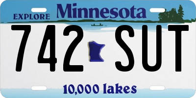 MN license plate 742SUT