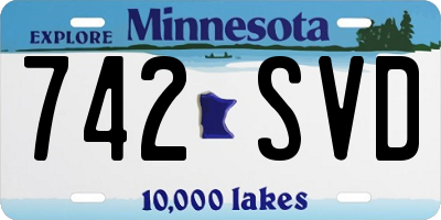 MN license plate 742SVD