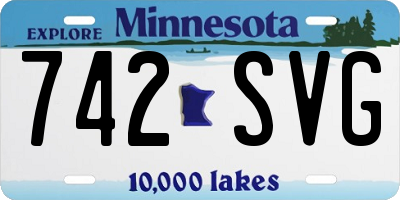 MN license plate 742SVG