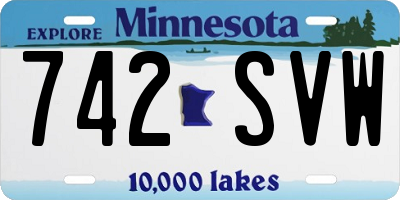 MN license plate 742SVW
