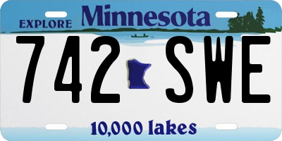 MN license plate 742SWE
