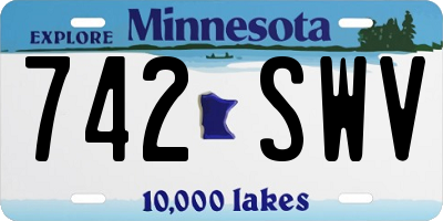 MN license plate 742SWV