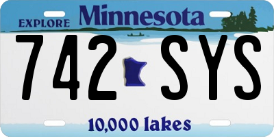 MN license plate 742SYS