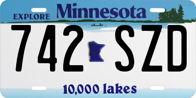 MN license plate 742SZD