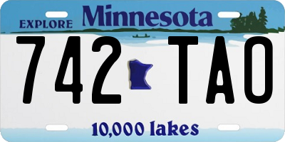 MN license plate 742TAO