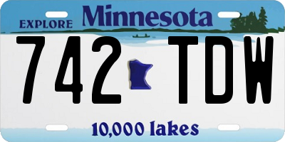 MN license plate 742TDW