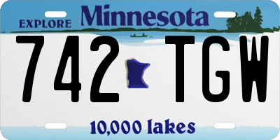 MN license plate 742TGW