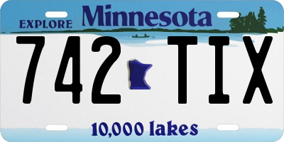 MN license plate 742TIX