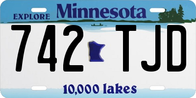 MN license plate 742TJD