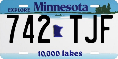 MN license plate 742TJF