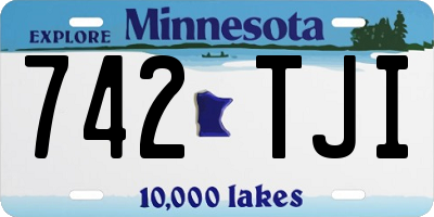 MN license plate 742TJI