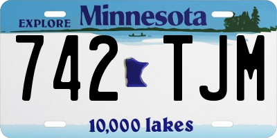 MN license plate 742TJM