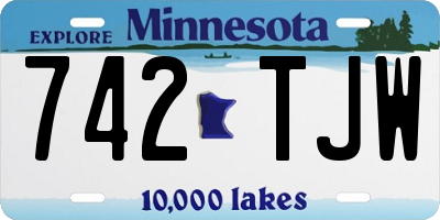 MN license plate 742TJW