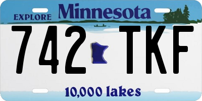 MN license plate 742TKF