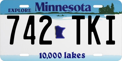 MN license plate 742TKI