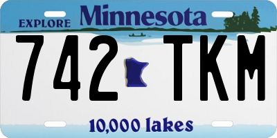 MN license plate 742TKM