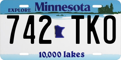 MN license plate 742TKO