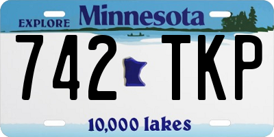 MN license plate 742TKP