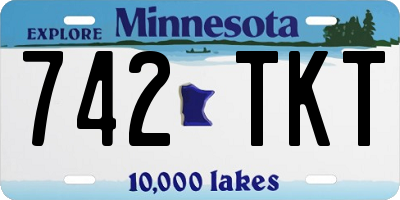 MN license plate 742TKT