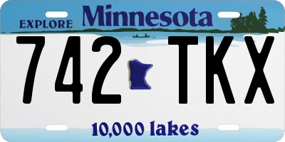 MN license plate 742TKX