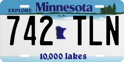 MN license plate 742TLN