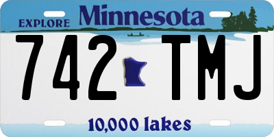 MN license plate 742TMJ