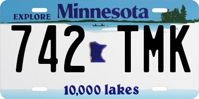 MN license plate 742TMK