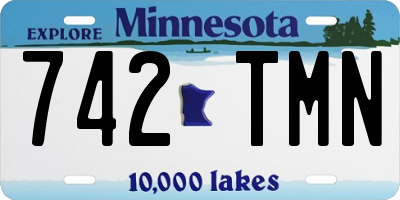 MN license plate 742TMN