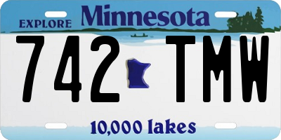 MN license plate 742TMW