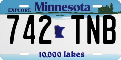 MN license plate 742TNB