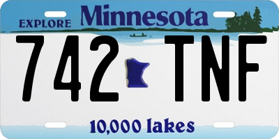 MN license plate 742TNF