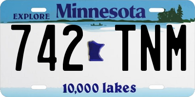 MN license plate 742TNM