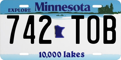 MN license plate 742TOB