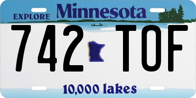 MN license plate 742TOF