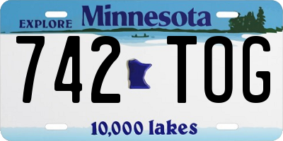 MN license plate 742TOG