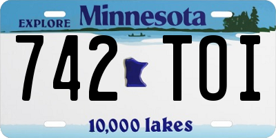 MN license plate 742TOI