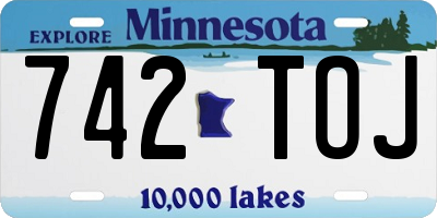MN license plate 742TOJ