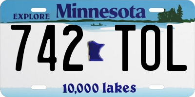 MN license plate 742TOL