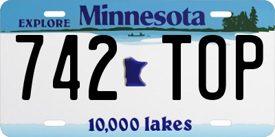 MN license plate 742TOP