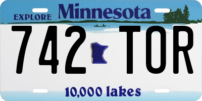 MN license plate 742TOR