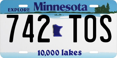 MN license plate 742TOS