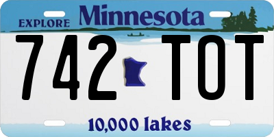MN license plate 742TOT