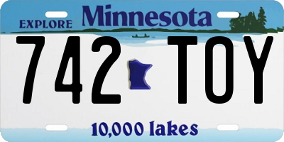 MN license plate 742TOY
