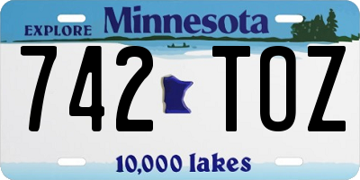 MN license plate 742TOZ