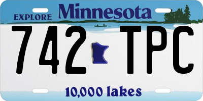 MN license plate 742TPC