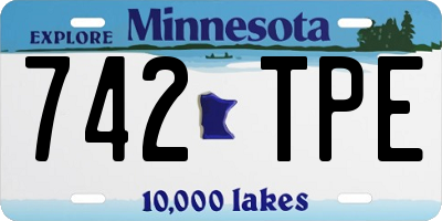 MN license plate 742TPE