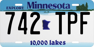MN license plate 742TPF