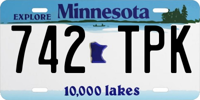 MN license plate 742TPK