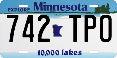 MN license plate 742TPO